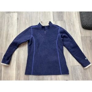 Kuhl Women's Blue Alaska Quarter Zip Pullover Shearling Size Large